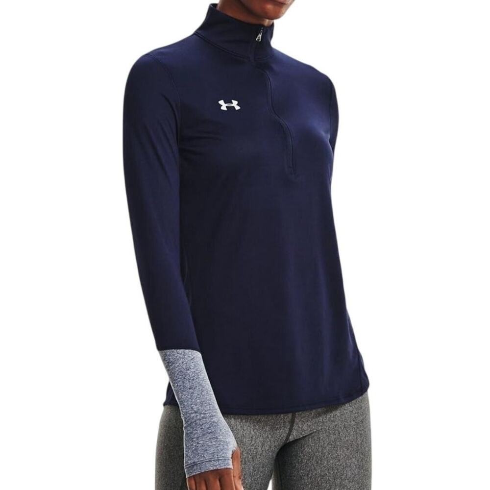 Under Armour Women's Locker 1/2 Zip Lightweight Pullover Blue Size XXS 1309958